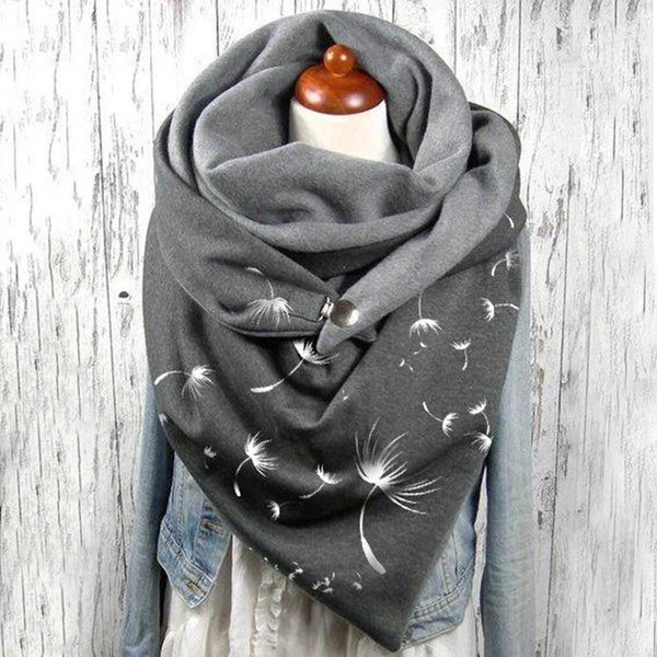 Winter Scarf For Women Printing Button Soft Wrap Plus Velvet  Warm Scarves Shawls Scarf Echarpe Foulard Neck Wraps шарф женский
