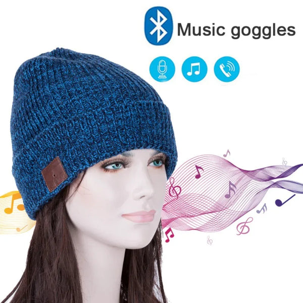 Wireless Bluetooth Headphones Beanies Cap Earphone With Mic Winter Warm Music Caps Fashion Mixed Color Knitted Hedging Hat