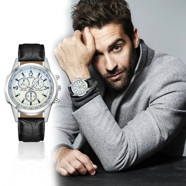 Watches For Men Fashion Sport Men'S Stainless Steel Case Belt Band Quartz Analog Wrist Watch fasionable Trendy Accessories