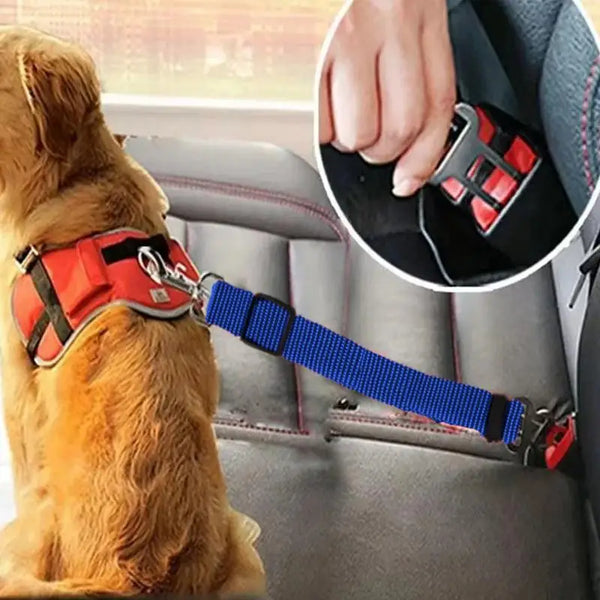 Dog Auto Car Safety Belts Pet Car Harness Adjustable Strap Buckle Clip Seatbelt Easy Control Vehicle Seat Belt Attachment For