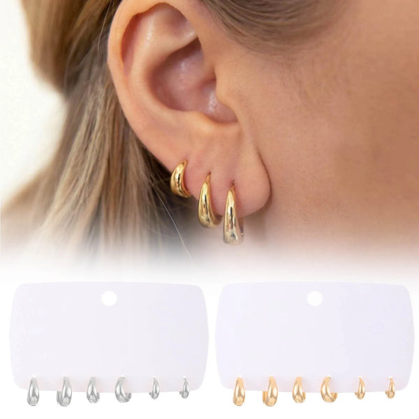 Earrings For Women Set Pack Gold Hoop Earrings Set 3 Pair For Women Trendy Gold Plated Lightweight Small Sets Boucles D'Oreilles