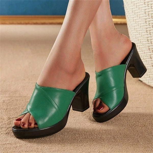 Green Black Platform Wedges Slippers Sandals Women Outdoor Beach Slippers Woman Peep Toe High Heels Pumps Flip Flops Women Shoes