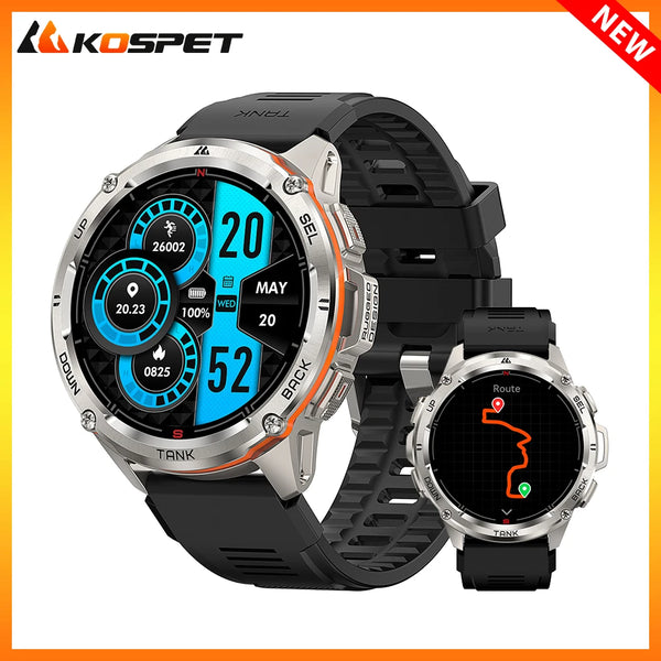 2024 NEW KOSPET TANK T3 Ultra GPS Smartwatches For Men Women Electronic Fitness Smart Watch Military Digital Waterproof Watches