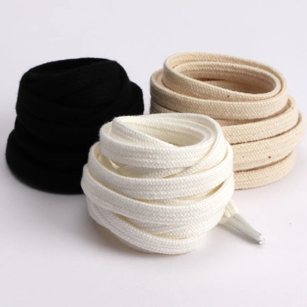 Cotton Flats Shoelaces Canvas Sneakers Shoe laces Durable Classic Solid Shoelace 100/120/140/160CM Laces for Shoes Accesories